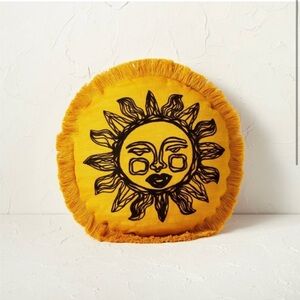 Opalhouse yellow Sun Face Pillow NWT